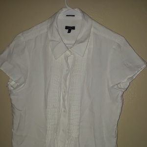 Talbots Irish Linen White Blouse Top